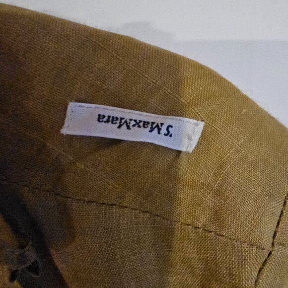 Max Mara Green Silk and Linen Dress - Picture 8 of 12